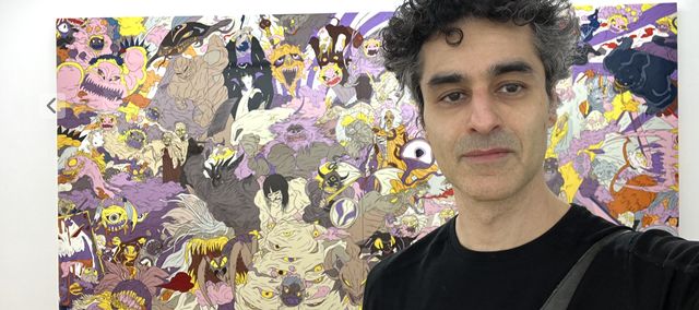 Florian at a Yoshitaka Amano exhibit in Tribeca